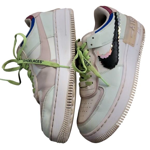 Nike x Off-White Air Force 1 Low Shadow Multicolor Sneakers Womens 9 CV8480-300 - Picture 2 of 16